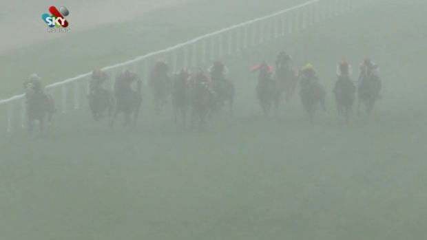 Low visibility: A freak hailstorm played havoc with the fourth race at Grafton on Thursday.