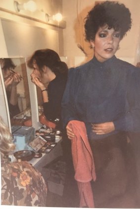 Tina Broad as Marlene and Margot Edwards as Jeanine, prepare backstage for <i>Top Girls</I> in 1984. 
