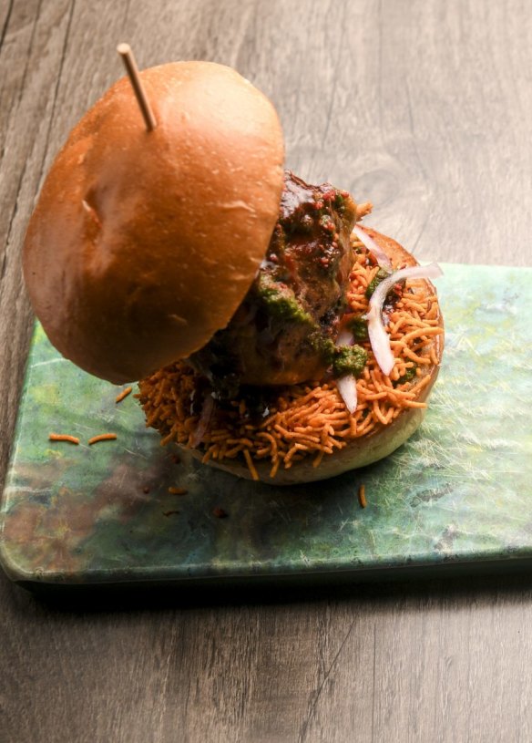 Vada Pav vegan-friendly curried potato burger.