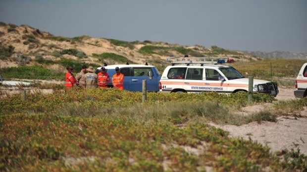The SES in sand dunes at Salt Creek, where the man attacked two backpackers in February 2016.