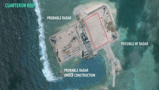 Cuarteron Reef: Think tank CSIS says China appears to be building radar facilities in disputed South China Sea waters.