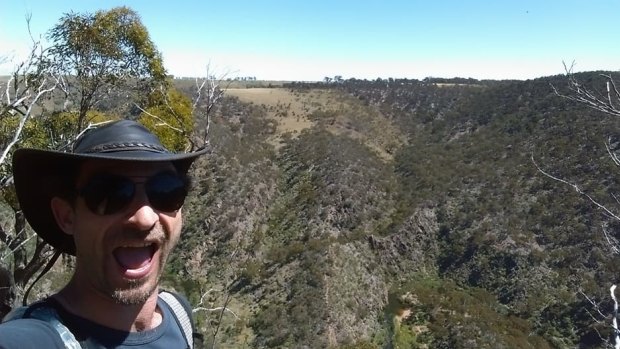 David Occhipinti is believed to have posted this selfie on Facebook before going missing while hiking north-west of Melbourne.  
