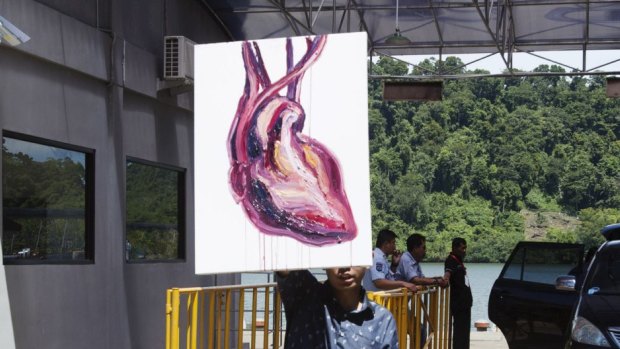 Myuran Sukumaran's painting of a human heart. 