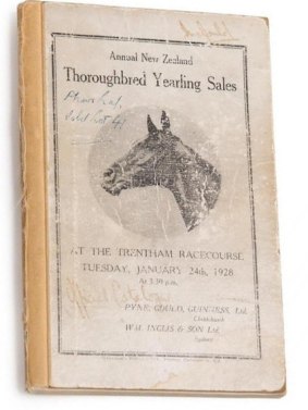 The 1928 Annual New Zealand Thoroughbred Yearling Sales catalogue bought by the National Museum of Australia