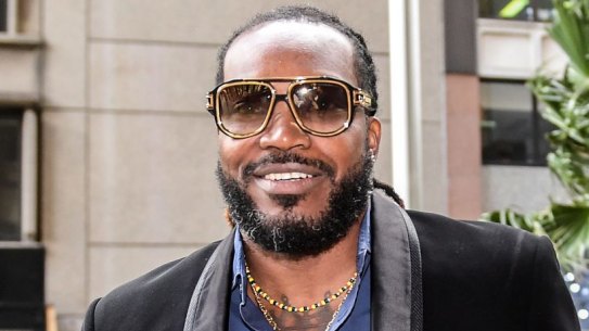 Chris Gayle arrives at court on Monday. 