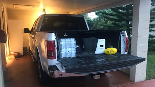 Mr Foster has got his car parked with emergency supplies in case he has to evacuate once Hurricane Irma hits.