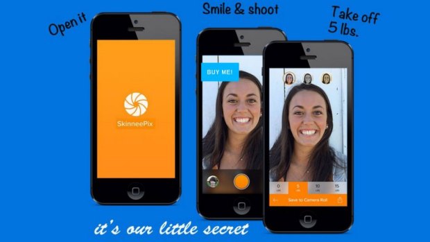 Too far? The SkinneePix app can retouch your selfies to remove weight.