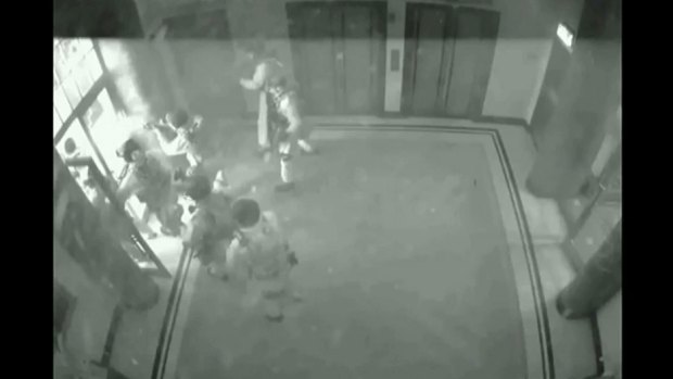 CCTV shows police storming the Lindt cafe and bringing the siege to an end.
