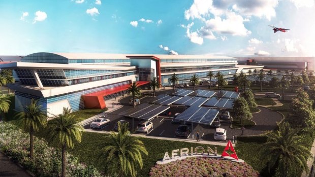 The design for Aerion's headquarters and manufacturing plant in Melbourne, Florida.