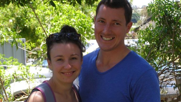 Stephanie Scott and her fiance Aaron Leeson-Woolley.