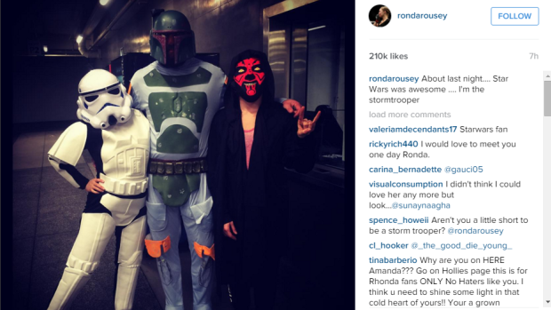 Stepping out: Ronda Rousey heads to Star Wars.