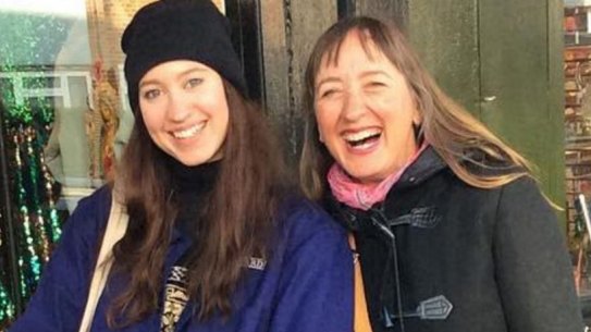 Patricia "Trish" Neis-Beer, right, in Notting Hill with her daughter in early March.