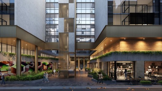 A view of the laneway off Cooyong Street in designs for a the apartment block. 