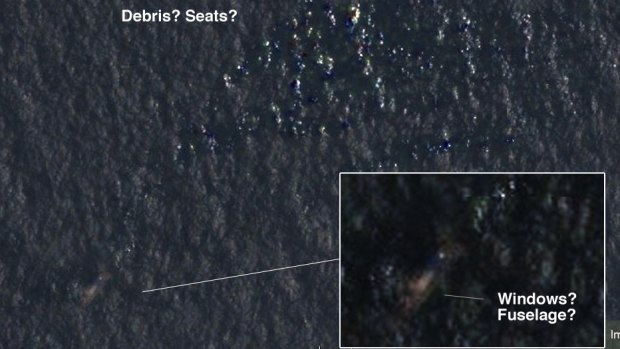 Global mission: An image on Reddit posted in March from Tomnod that some users believe shows debris of Malaysia Airlines flight 370.