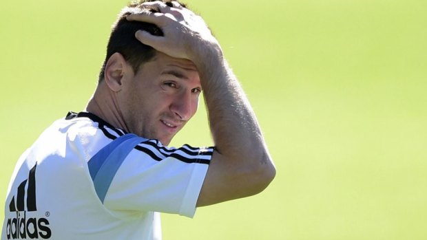 Shouldering the load: Lionel Messi scored four goals for Argentina in the group stages of the World Cup. 