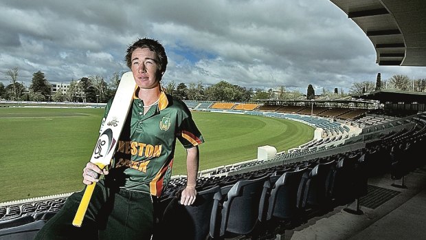 Tom Rogers as a teenager at Manuka Oval.