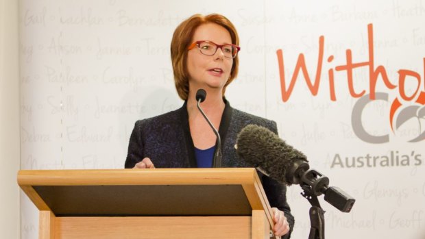 Former Prime Minister Julia Gillard at the opening of an exhibition in March.
