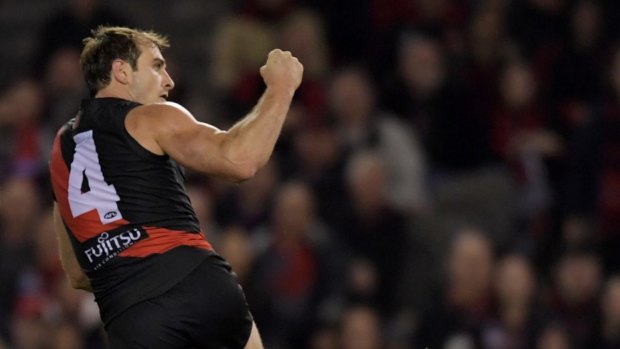 The crowd was on its feet as Jobe Watson kicked the goal.