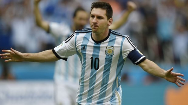 Lionel Messi played as part of a front three fro Argentina.