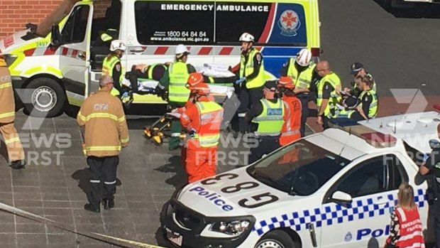 Three people were injured in the Westfield Geelong crash.