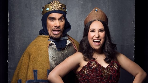 Cramer Kane and Josie Lane in Hayes Theatre's production of Monty Python's Spamalot.Â  