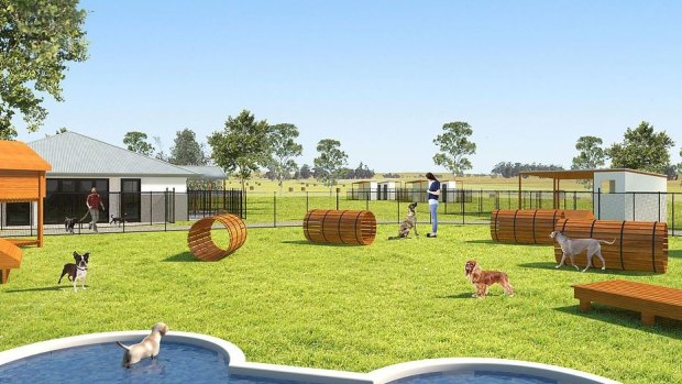 An artist's impression of the proposed dog breeding facility near Bathurst.