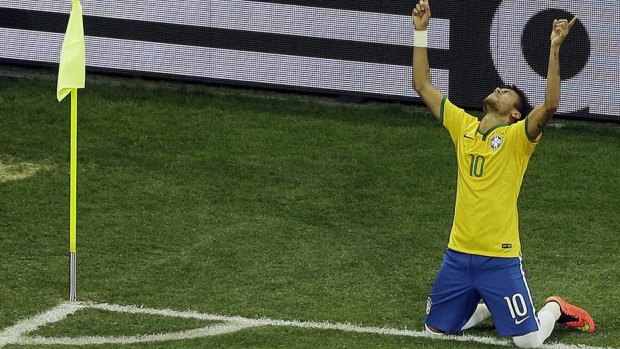 Main man: Neymar scored two goals against Croatia but picked up a yellow card.