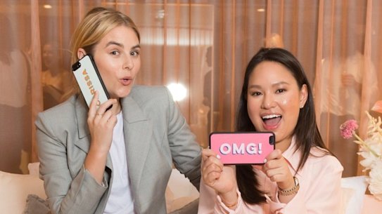 Carissa Walford and The Daily Edited's Alyce Tran at the opening of "TDE Apartment" in Westfield Sydney on Wedneday.