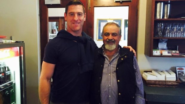 Elie Issa with Australian rugby league star Brent Tate.