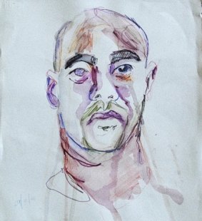 A sketch Myuran Sukumaran made of himself.