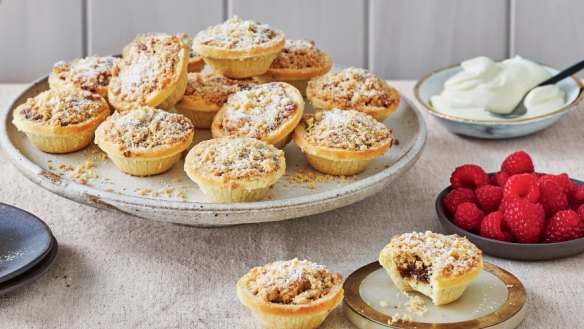 Coles' fruit mince tarts with a crumble topping.