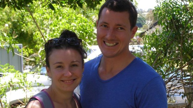 Stephanie Scott and her fiance Aaron Leeson-Woolley.