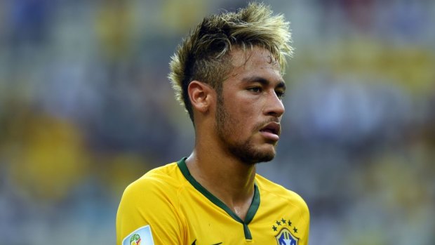 Neymar sported his latest hairstyle during the match.
