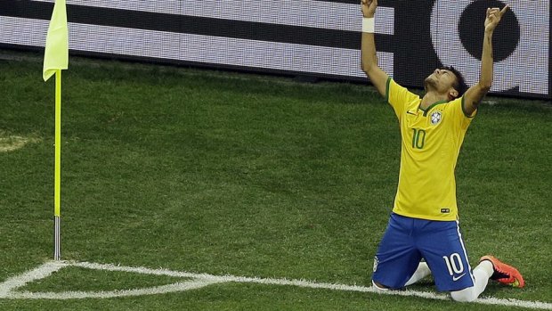 Two-goal hero: Neymar.