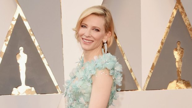 Cate Blanchett at the 88th Annual Academy Awards, nominated for <i>Carol.</i>