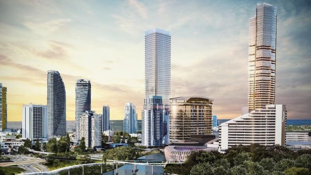 An artist concept of the already proposed $500m development at The Star's Jupiters casino on the Gold Coast.