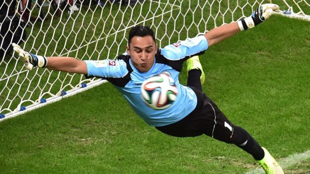 Inspired keeper: Keylor Navas only conceded one goal from open play.