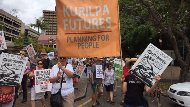 Brisbane Residents Unite protest being squeezed from decision-making.