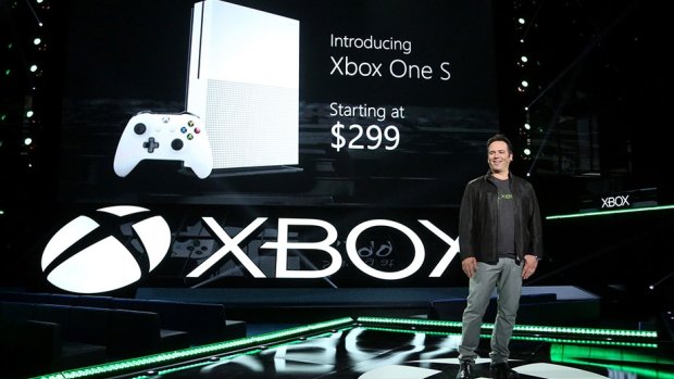 Xbox boss Phil Spencer announces the new Xbox One S.