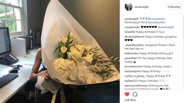 Sara Huegill received flowers from Roxy Jacenko for her birthday in March. They both deny a falling out.