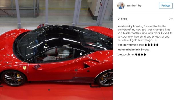 A post on Sam Bashiry's Instagram account.