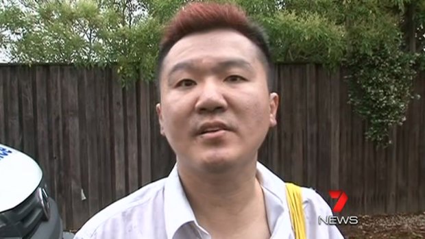 Nurse Roger Dean speaks to the media after the fire at the Quakers Hill Nursing Home that killed 11 residents.