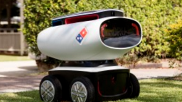 High tech ambitions: Dominoe's introduced a pizza delivery droid earlier this year. 