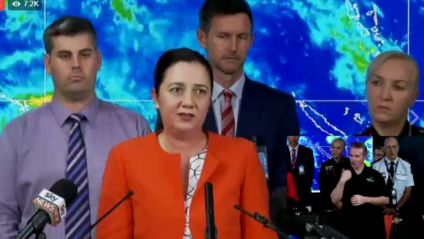 Premier Annastacia Palaszczuk addresses media to provide updates on south-east Queensland weather.