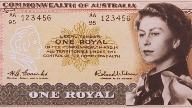 This 'artist's essay' shows how the one royal note might have looked.