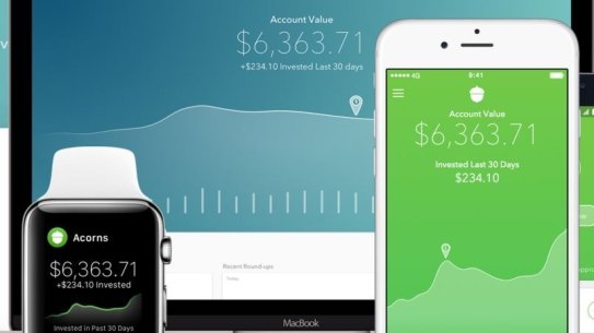 The Acorns app rounds-up each purchase you make and stores it in an investment portfolio for you.