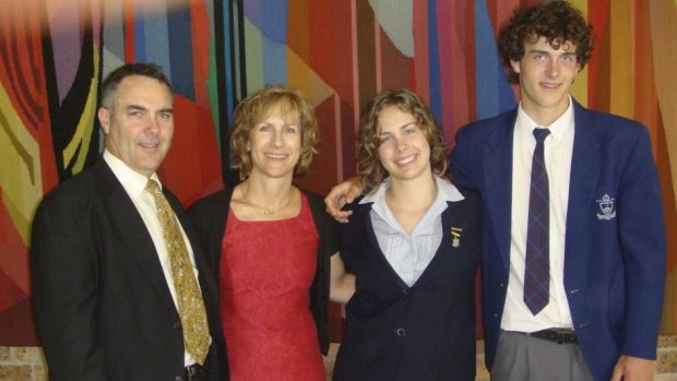 "Slowly dying of a broken heart": Sarah with her parents Mark and Juliana, and brother Jonathan. 