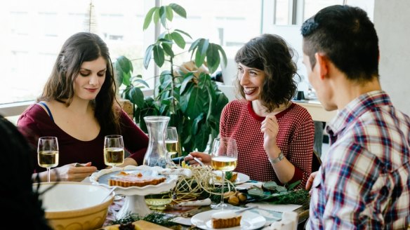 Keep elbows away until everyone has finished their meals and all plates have been removed.