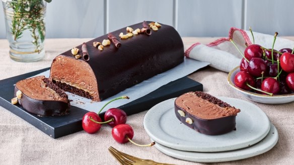 Product and lifestyle images ofÃÂ ColesÃÂ Christmas range 2021. Supplied for Good Food taste test online. Good Food use only. Coles Finest Indulgent Mirror Glaze Mousse