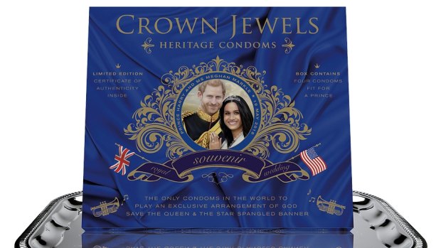 Condoms on a platter: Royal wedding souvenirs.

